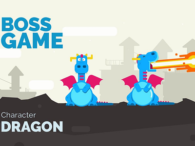 Character Boss - Dragon - Flat Design character design character game game level gamedev illustration illustrator indiedev indiegame level game