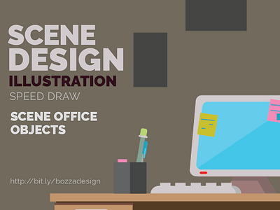 Scene Office Work 01 2d 2d animation 2d art 2d design flatdesign gameart gamedesign gamedev illustration illustrator indiedev leveldesign pixelart