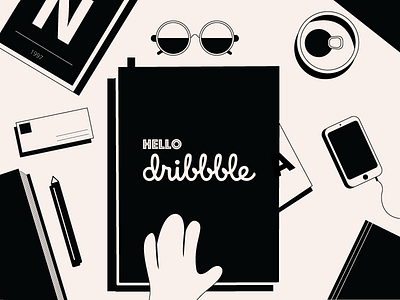 Hello Dribbble first hello hellodribbble invitation invite thankyou