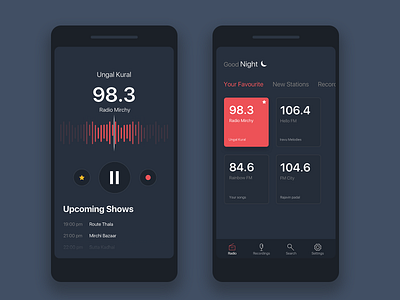 Radio applicaiton mobileappdesign music app radio radio app ui ux design user inteface