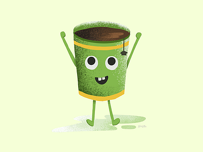 Happy cartoon character coffeecup emoji fun happy illustration procreate smiley smiley face sticker