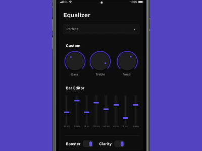 Equaliser audio app audio player equaliser music music album sound design sound system