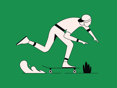 Skate Board illustration line art ride skate skating street