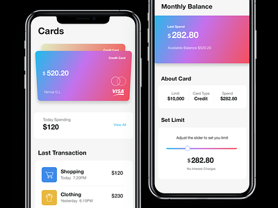 Bank Card bank bank card banking banking app card credit debit ios mobileapp