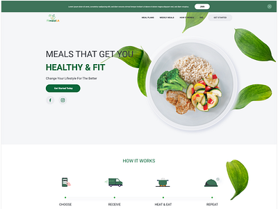 Healthy Food Website food food website healthfood mealplan meals ui uiux ux webdesign