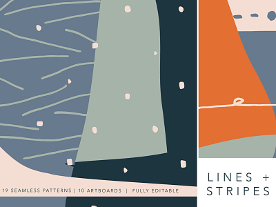 Lines and Stripes Seamless Patterns and Artboards Collection