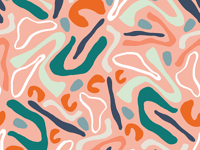 Organic Forms And Lines Seamless Pattern