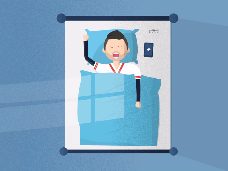 Lazy Morning 2d alarm animation charachters character flat gif illustration mobile sleep