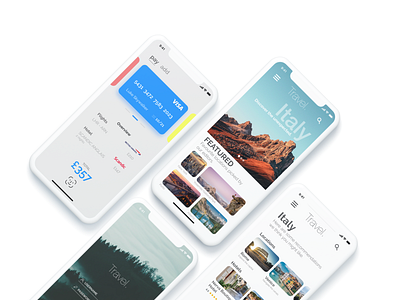 Travel App Mockup app branding design minimal mobile ui