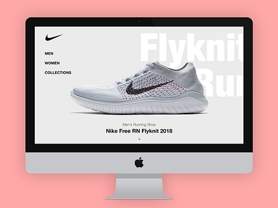 Nike Landing Page branding design flat lettering minimal typography ui web website