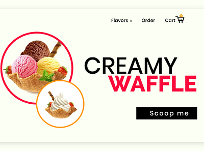 Ice Cream Waffle Landing page design ui web ui design xd