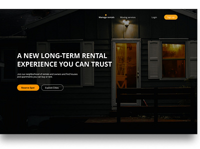 HOME RENTAL HERO design ui ui design web web ui design website website concept