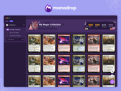 Manadrop - Collection Dashboard card card game ccg collection dashboad design flat illustration magic the gathering mtg ui ux vector web web design