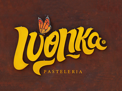 Type Logo Ivonka brand branding design. lettering logo type