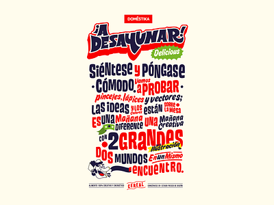 Desayunos Domestika Colombia art branding creative design design. graphic illustratiom illustration lettering ui