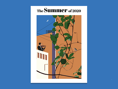 The Summer of 2020 adobe illustrator bird brown illustraion illustration art landscape summer vectorart violin