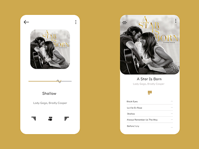 Music Player album antique app classic clean gold yellow minimalism music music app new new buttons new icons play song songs uidesign white