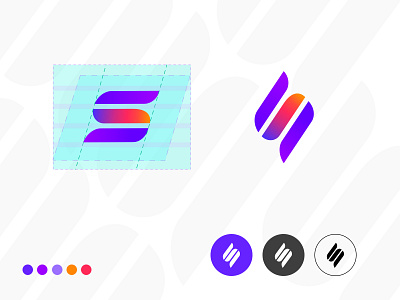 S Letter alphabet branding design idea logo orange purple purple gradient s letter s monogram scale simple symbol typography