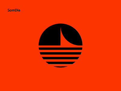 SomDia boat brand branding day design horizon logo logo design off sea