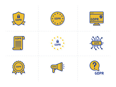 Free GDPR Vector Icons data design download free freebie gdpr graphic icon iconography illustration png privacy protection regulation secure security set shield svg vector
