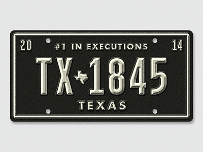 Texas Plate 3d black license plate numbers state texas usa