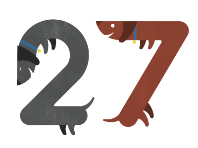 27 Dachshunds 27 dachshunds dogs illustration numbers