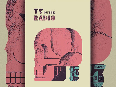 TV car poster radio screenprint skull texas tv