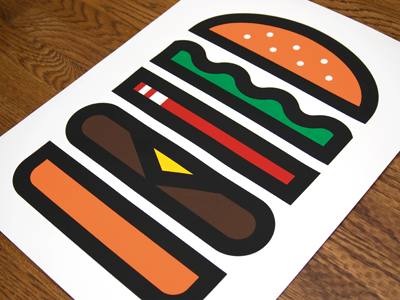 Burger burger screenprint vector