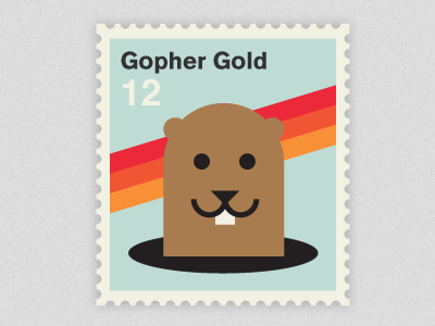 Gopher Gold! gopher olympics stamp vector