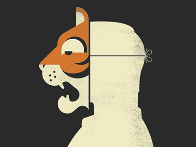 Tiger Mask aaron eiland animal mask poster screenprint tiger vector vintage