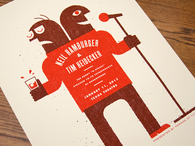 Neil Hamburger Poster aaron eiland comedy drinking illustration monster poster red screen print texture