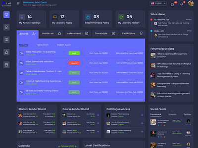 Learning Management System (LMS Dashboard Design)