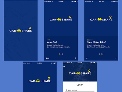 Mobile App - Car Sharing app bootstrap bootstrap 4 design flat graphic icon logo photoshop ui ux web website
