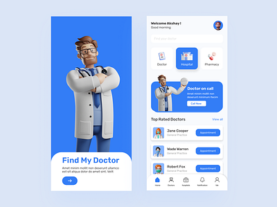 Find My Doctor 3d graphic design motion graphics ui