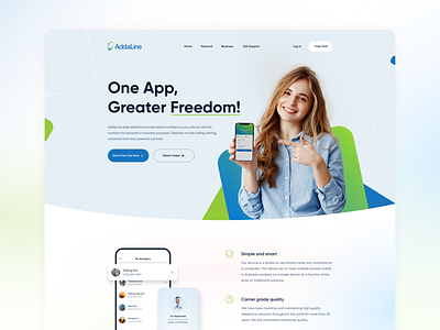 #Concept - Hero Header addaline card girl landingpage phone uiux website website concept