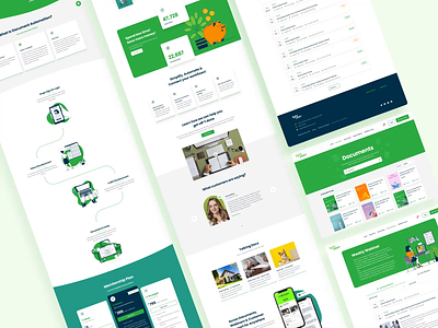 LYD website concept animation card concept documents green homepage login motion graphics sign in ui website