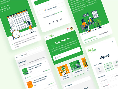 LYD Responsive concept animation documents green login mobile motion graphics responsive sign in ui ux