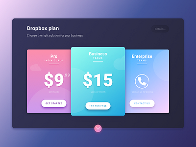 Choose a Plan cards colorful pricing ui web