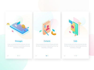 Walkthrough UI for Chatapp chat app clean ios onboarding pages walkthrough
