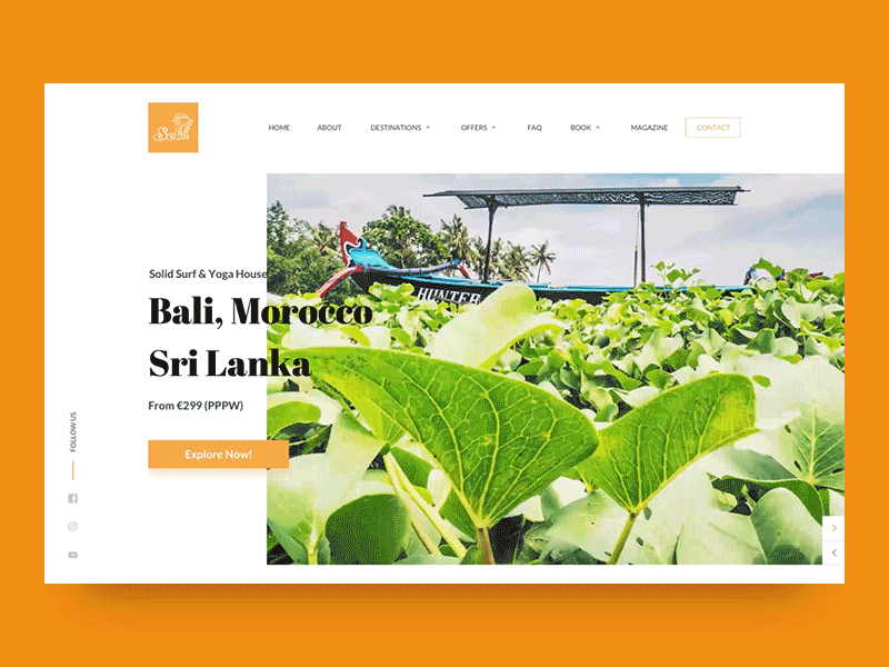 Surfing Website - WIP animation motion orange sketch surfing ui ux website