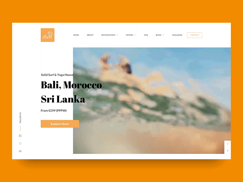 Surfing website animation motion orange sketch surfing ui ux website