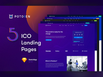 ICO Landing Pages package blockchain crypto ico ico agency landing page sketch ui ux website