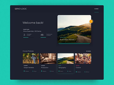 LMS Oenologic - Lessons courses design e learning lesson lms sketch website wine app