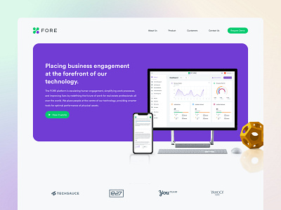 Fore Landing page illustration landing page ui website