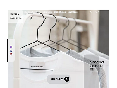 Home page of a fashion shop