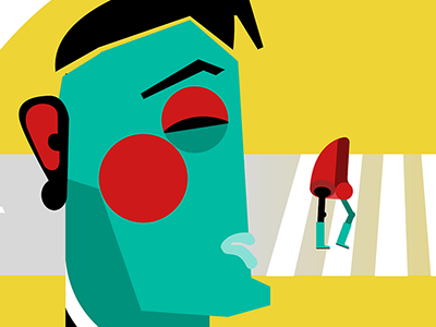 Walking nose tired ill sick walking illustration nose