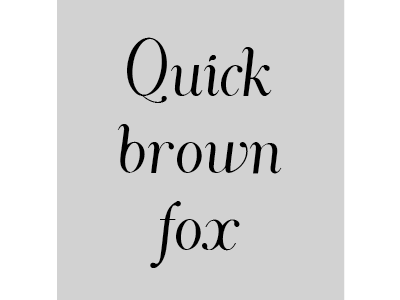 Quick Brown Fox font italic typeface