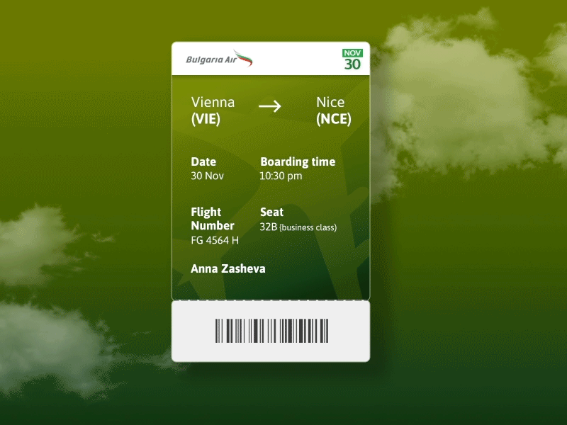 Daily UI #024 Boarding Pass