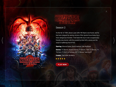 Daily UI #025 TV App 100designs challenge dailyui design movie movie app poster show simple stranger strangerthings things tv