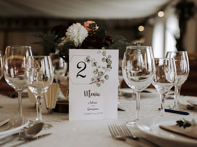 Wedding menu design floral menu wedding